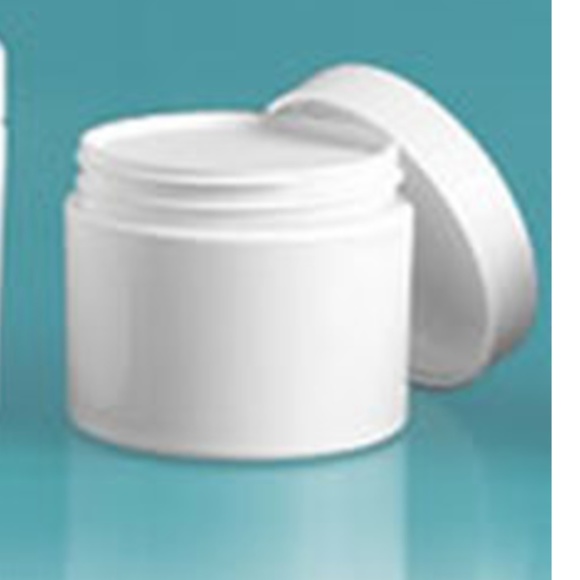 Other - Set of 6 Travel 2oz White Double Wall Jars w Caps